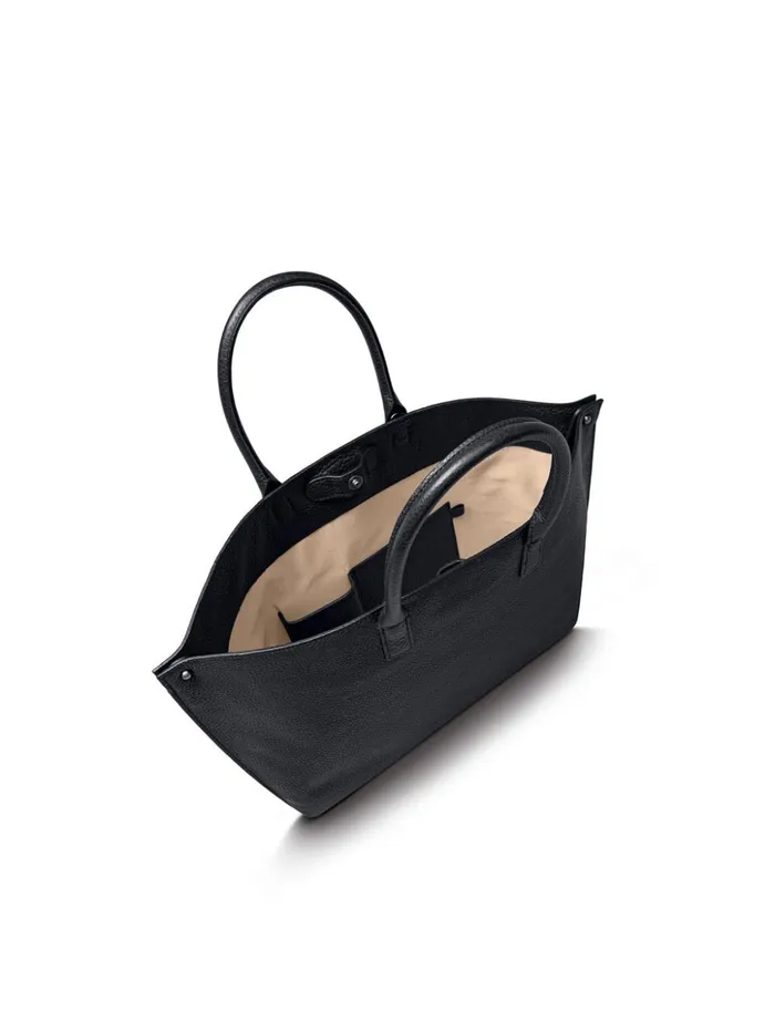 Small Messenger Bag In Cervocalf Leather With Detachable Shoulder Strap Denim Women Akris Top Handle Bags