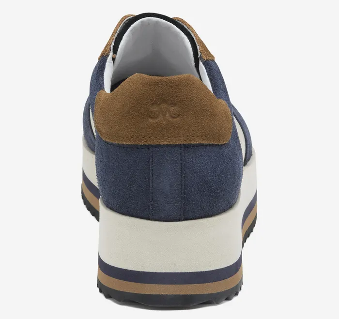 Sneakers Johnston and Murphy Women Gracie Colorblock LaceUp Navy SuedeBone Calfskin