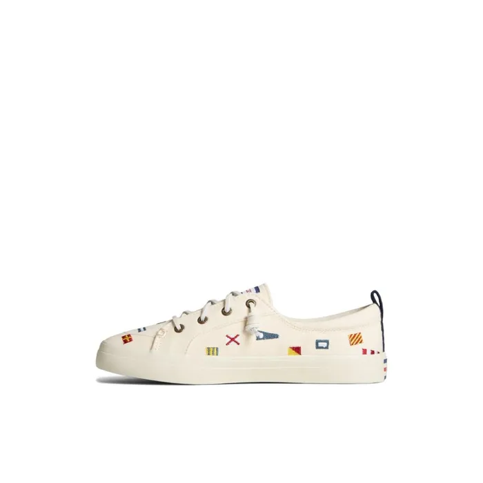 Sneakers Women Sperry Crest Vibe Nautical Flag Sneaker White
