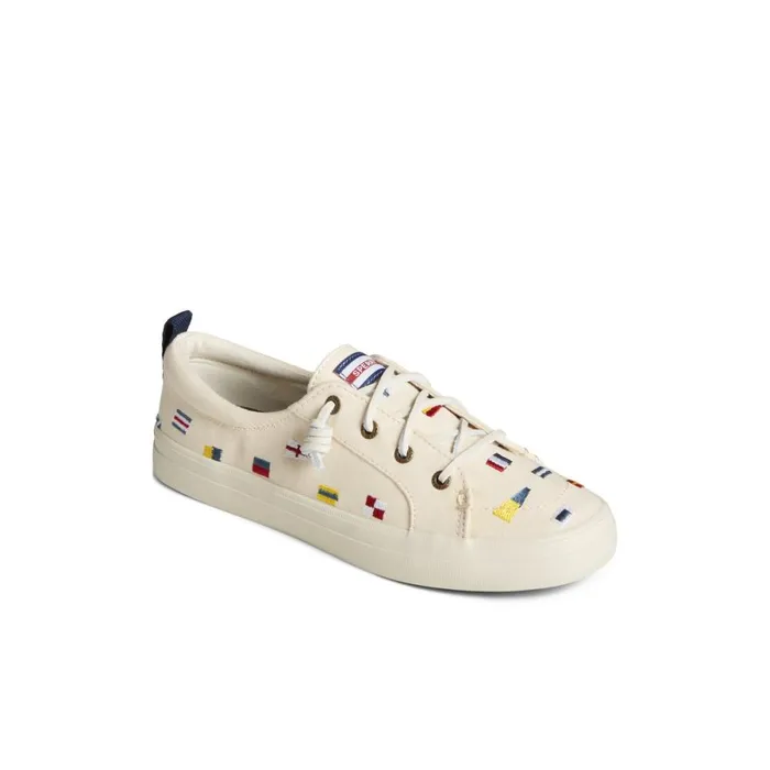 Sneakers Women Sperry Crest Vibe Nautical Flag Sneaker White