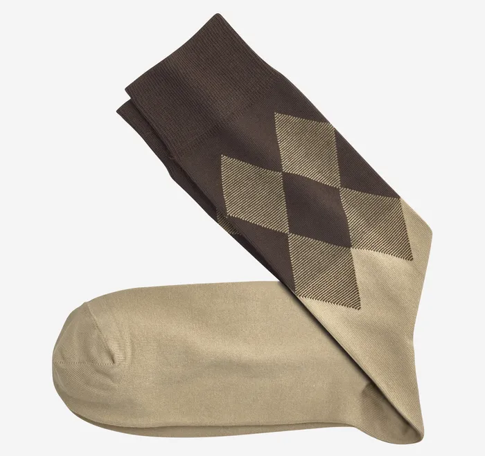 Socks Johnston and Murphy Men Argyle Colorblock Socks Khaki