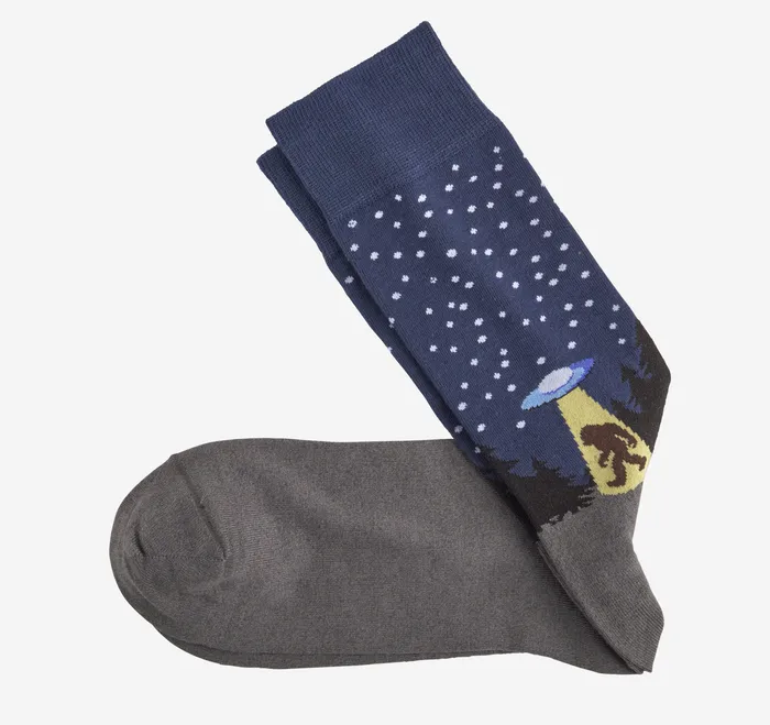 Socks Johnston and Murphy Men Novelty Socks NavyMulti Ufo Yeti