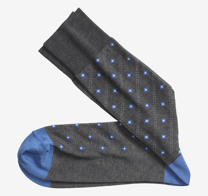 Socks Men Floating Diamonds Socks Charcoal Johnston and Murphy