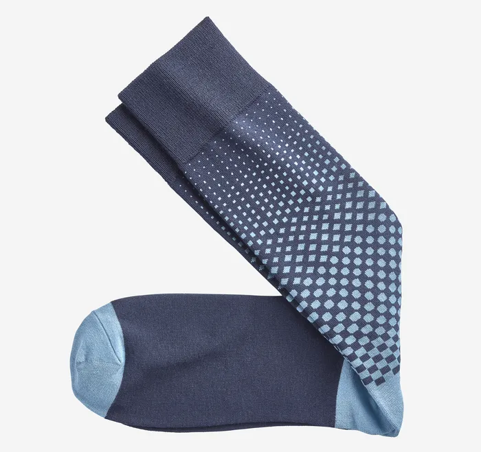 Socks Men Gradient Polka Dot Socks Navy Johnston and Murphy