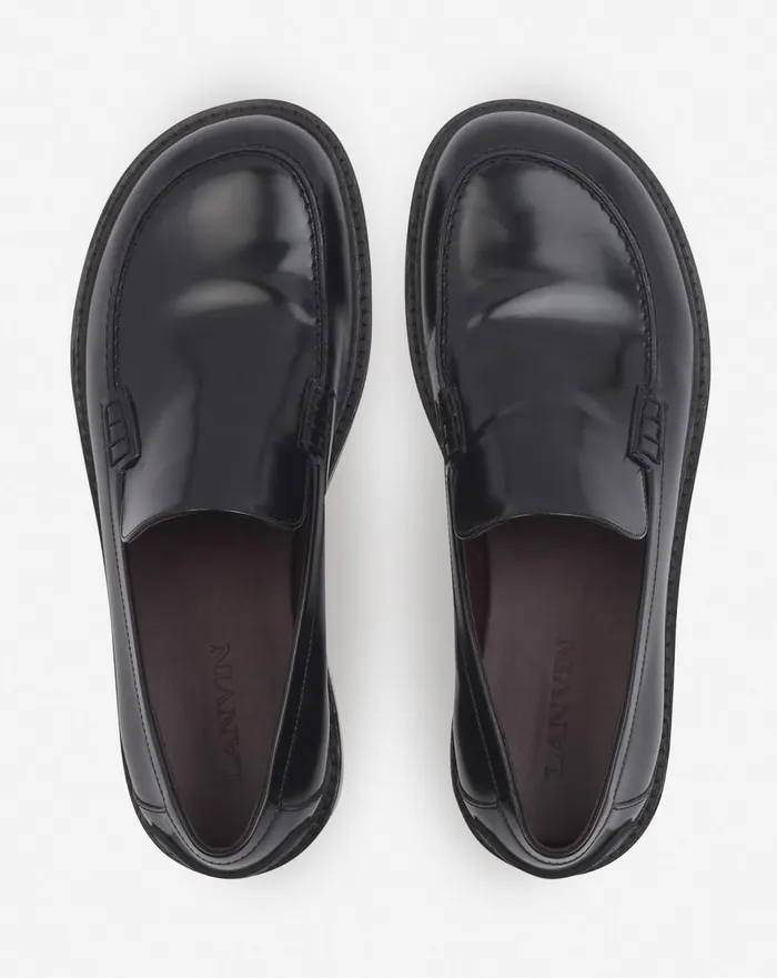 Spinto Loafers In Glossy Leather Black Women Lanvin Loafers