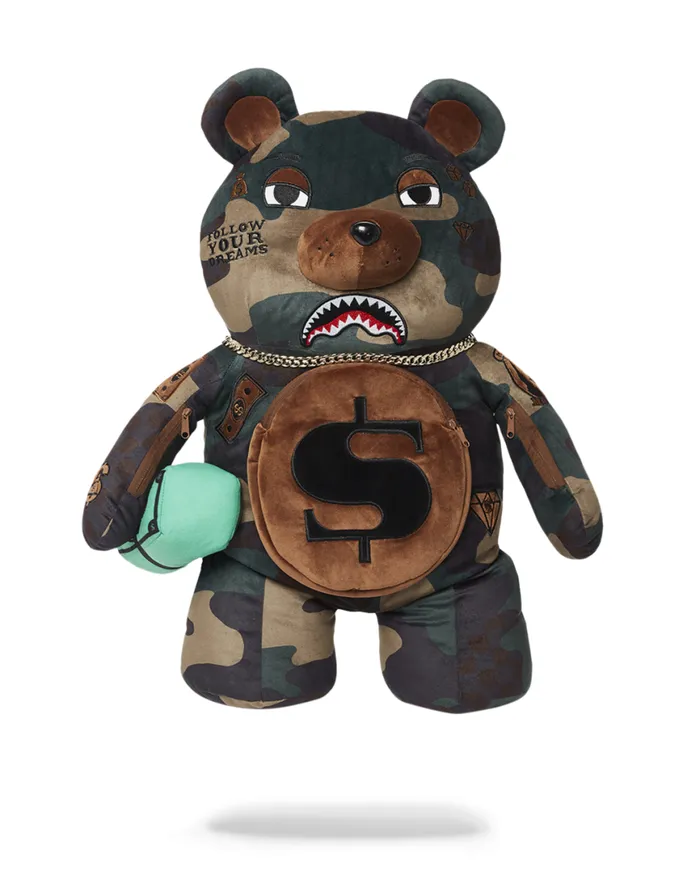 SPRAYGROUND Backpacks CAMOCHECK MONEYBEAR TEDDYBEAR BACKPACK 8211 Universal