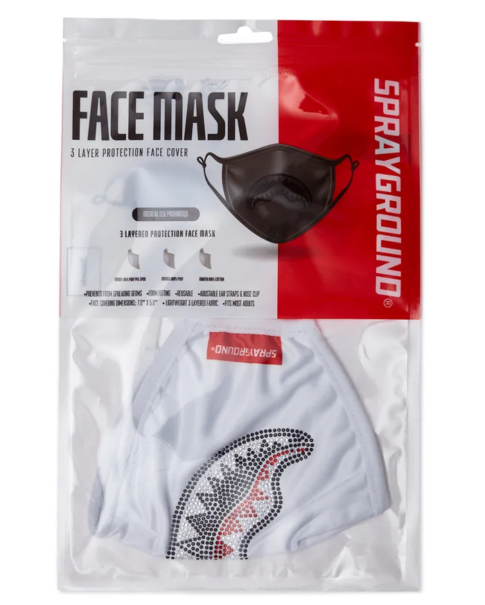 SPRAYGROUND Face Masks TRINITY DIAMOND SHARK WHT POLYESTER FACE MASK 8211 Universal