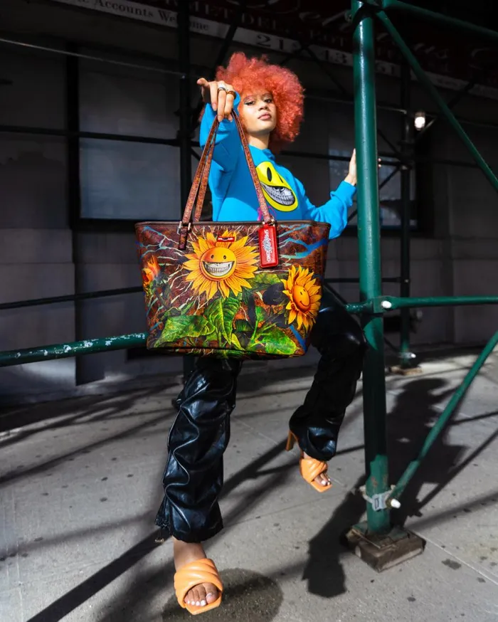 SPRAYGROUND Handbags SUNFLOWER GRIN RON ENGLISH COLLAB TOTE 8211 Universal SPRAYGROUND Handbags SUNFLOWER GRIN RON ENGLISH COLLAB TOTE 8211 Universal