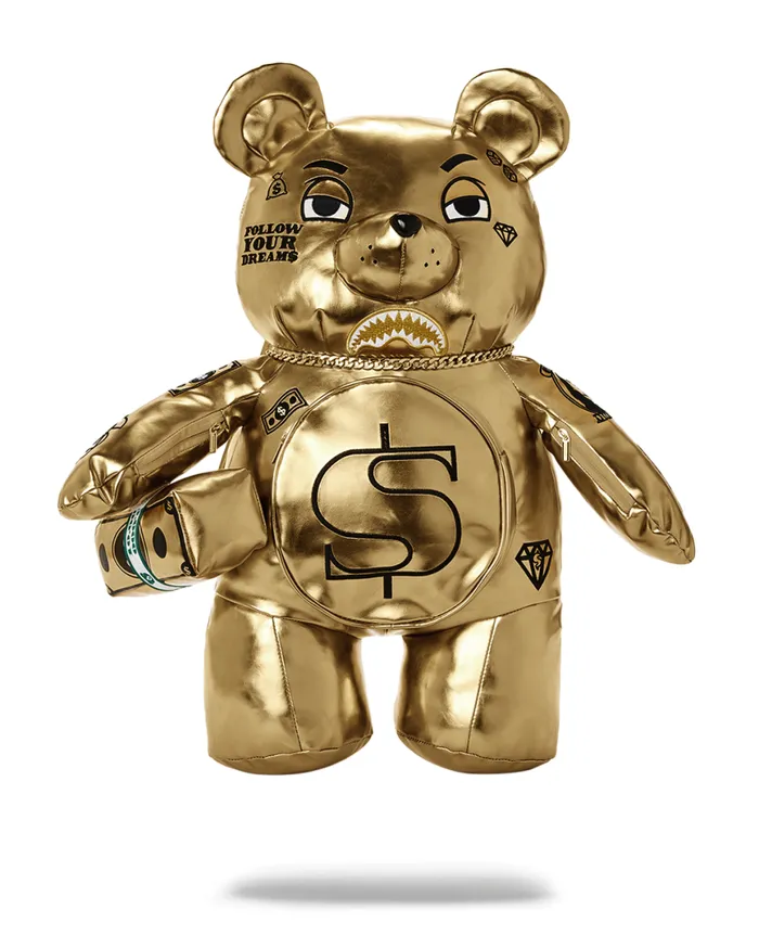 SPRAYGROUND Teddy Bear Backpacks GOLD RUSH MONEYBEAR TEDDYBEAR BACKPACK 8211 Universal