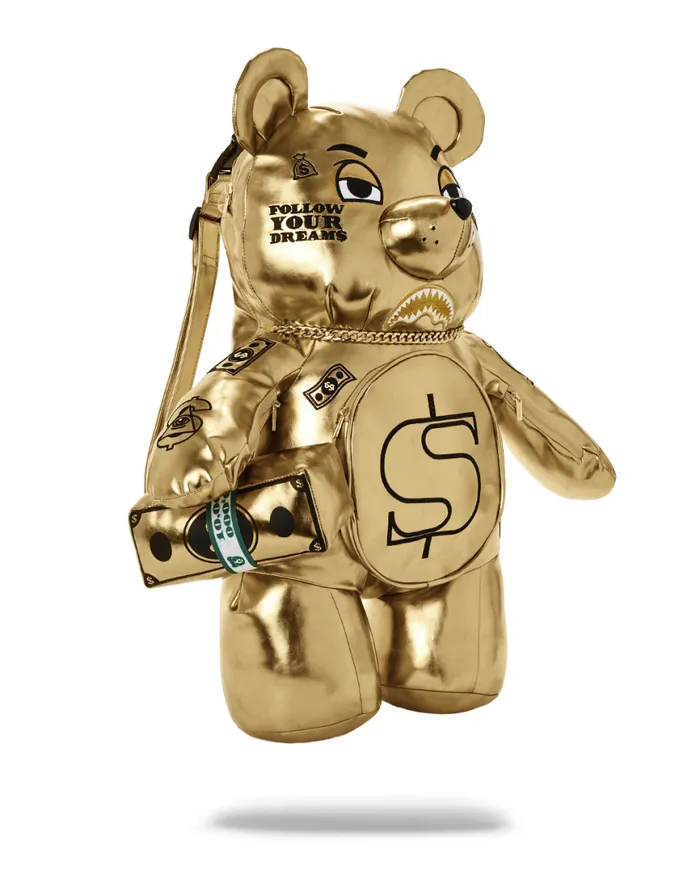 SPRAYGROUND Teddy Bear Backpacks GOLD RUSH MONEYBEAR TEDDYBEAR BACKPACK 8211 Universal