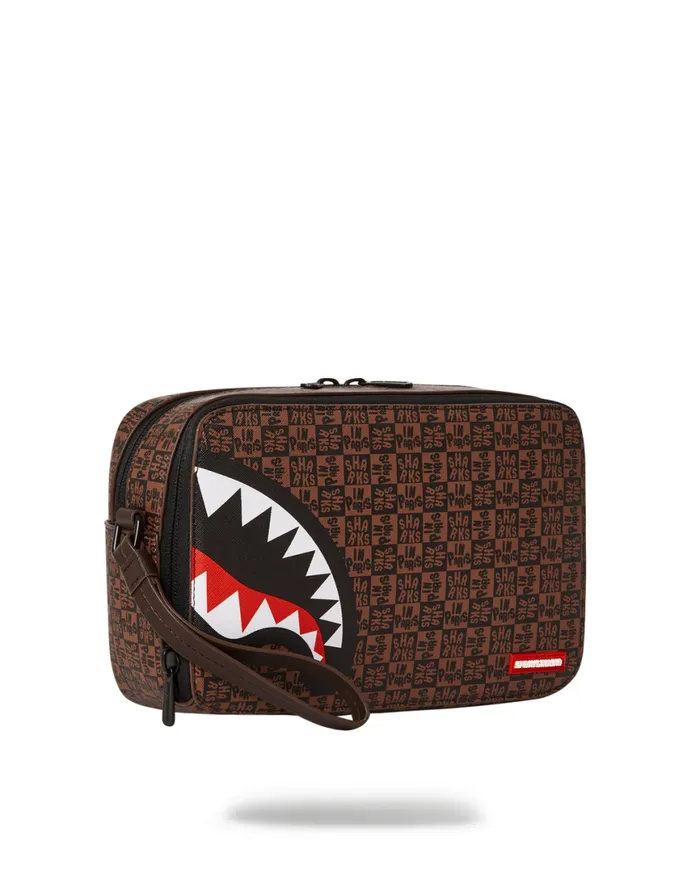 SPRAYGROUND Toiletries Aka Money Bags FRENZY SHARKS TOILETRY BAG 8211 Universal SPRAYGROUND Toiletries Aka Money Bags FRENZY SHARKS TOILETRY BAG 8211 Universal