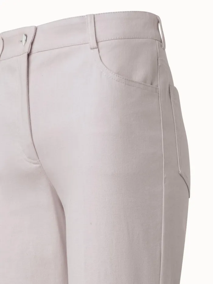 Straight Cotton Denim Pants Beige Women Akris Pants