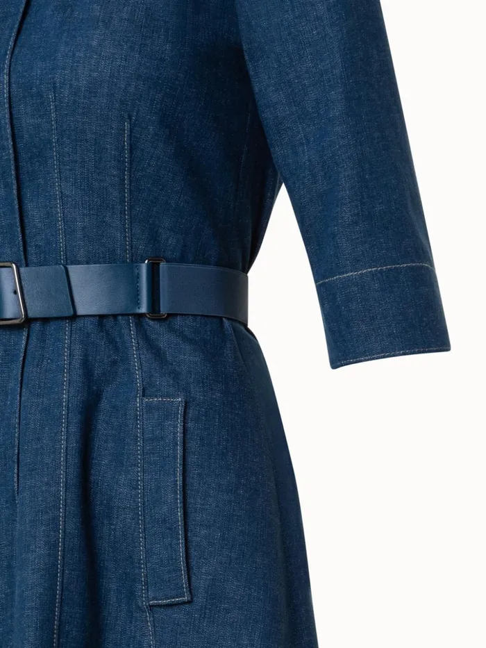 Stretch Denim Midi Dress Denim Women Akris Dresses