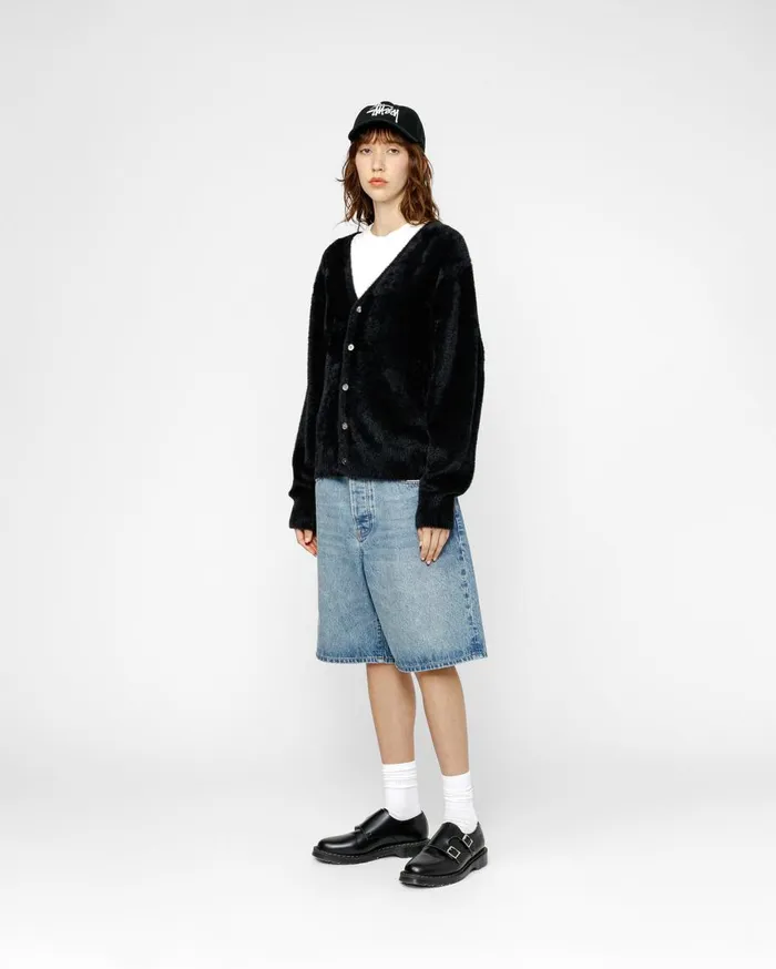 Stussy Knits SHAGGY CARDIGAN Black 8211 MenWomen