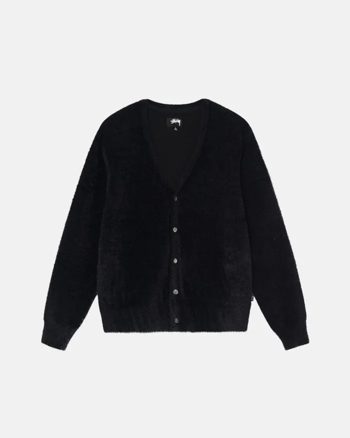 Stussy Knits SHAGGY CARDIGAN Black 8211 MenWomen