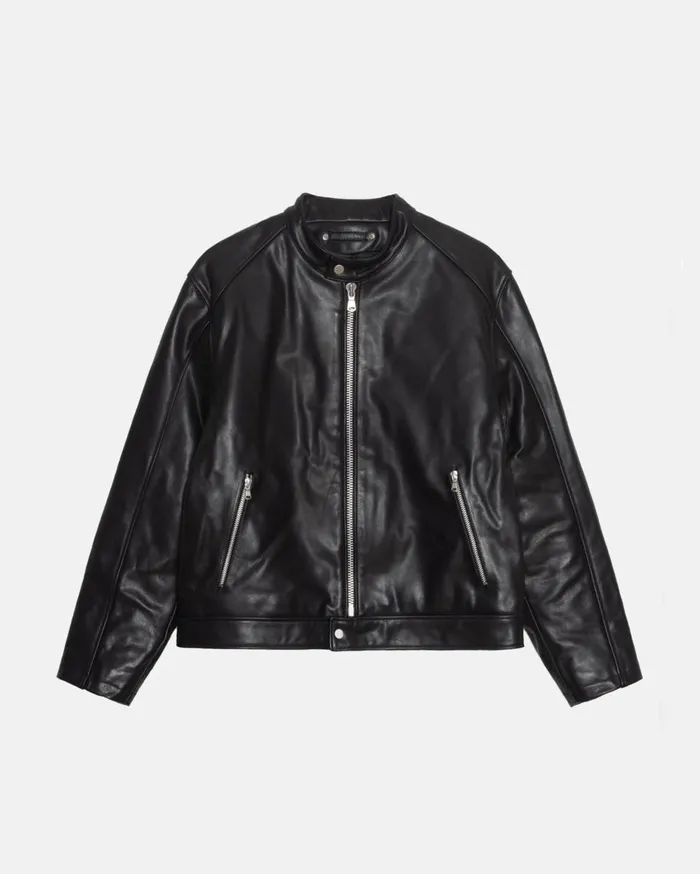 Stussy Outerwear CAFE RACER LEATHER JACKET Black 8211 MenWomen
