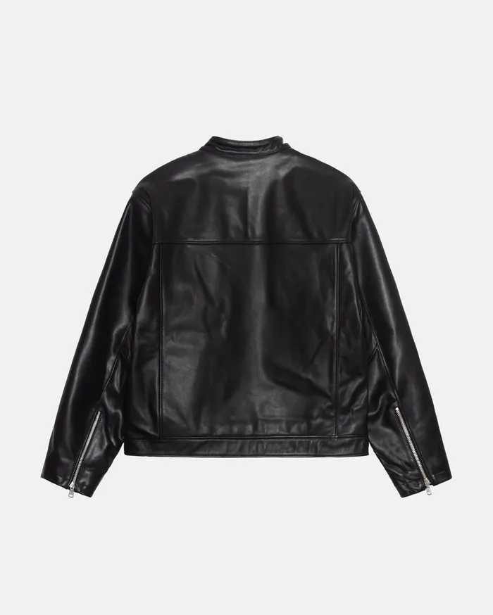 Stussy Outerwear CAFE RACER LEATHER JACKET Black 8211 MenWomen