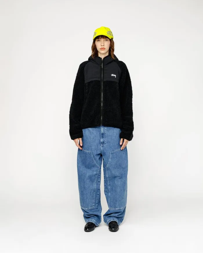 Stussy Outerwear SHERPA PANELED HOODED JACKET Black 8211 MenWomen