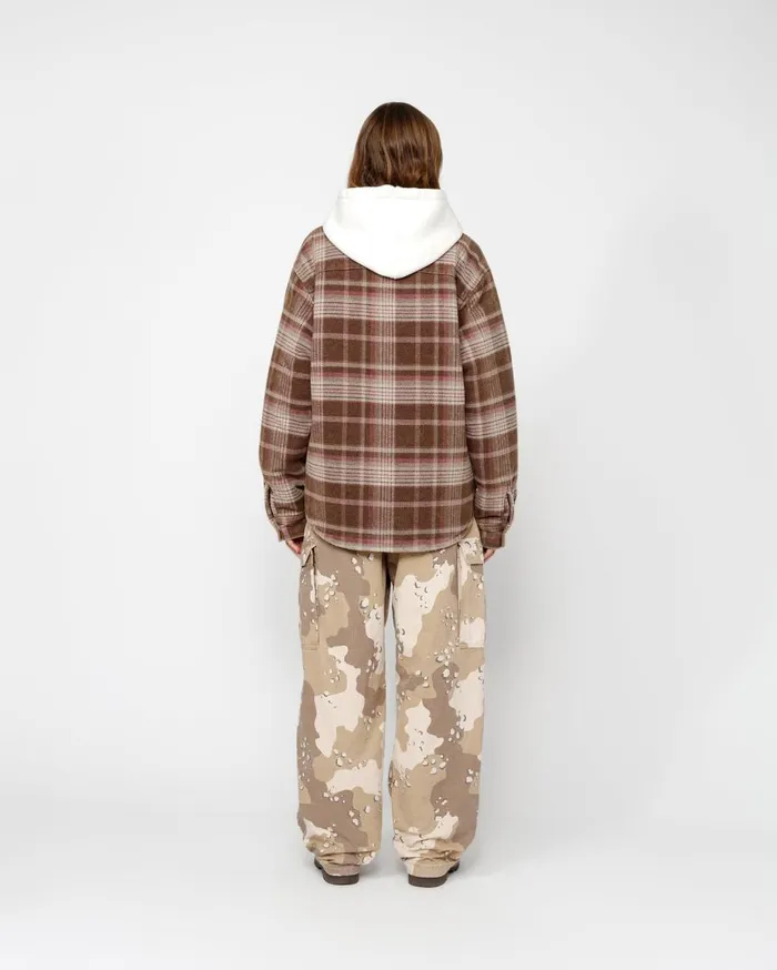 Stussy Shirts HEAVY WASHED PLAID SHIRT Brown 8211 MenWomen