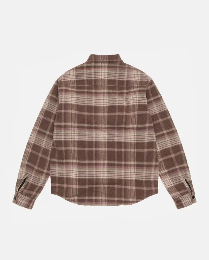 Stussy Shirts HEAVY WASHED PLAID SHIRT Brown 8211 MenWomen
