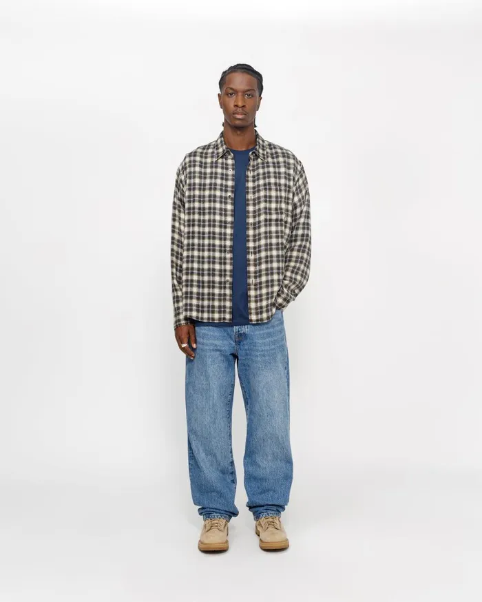 Stussy Shirts MATTHEW SHIRT PRINTED PLAID Black 8211 MenWomen