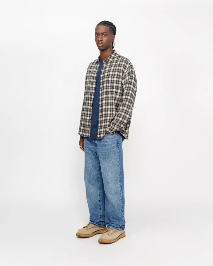 Stussy Shirts MATTHEW SHIRT PRINTED PLAID Black 8211 MenWomen