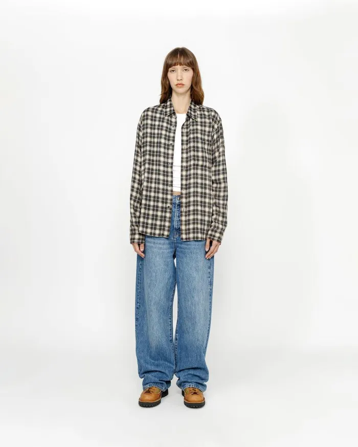 Stussy Shirts MATTHEW SHIRT PRINTED PLAID Black 8211 MenWomen