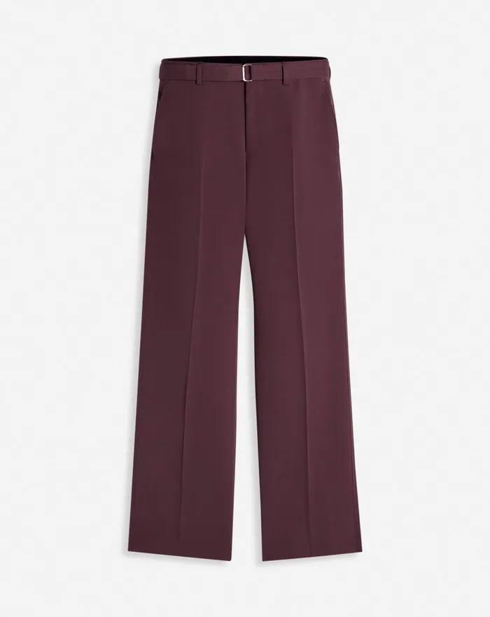 Suit Pants With Belt Burgundy Men Lanvin Pants and Shorts