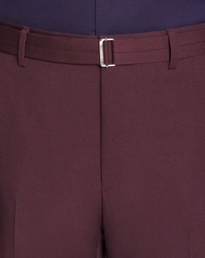 Suit Pants With Belt Burgundy Men Lanvin Pants and Shorts Suit Pants With Belt Burgundy Men Lanvin Pants and Shorts