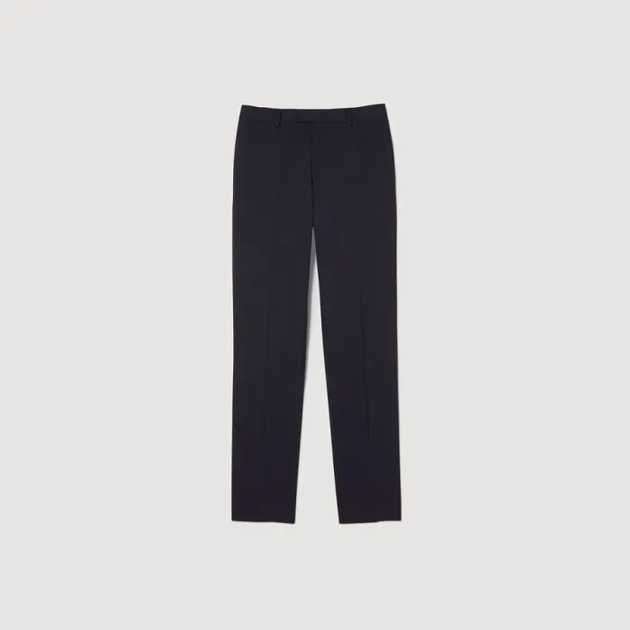 Suits and Blazers Men SANDRO Classic Wool Suit Pants Navy Blue
