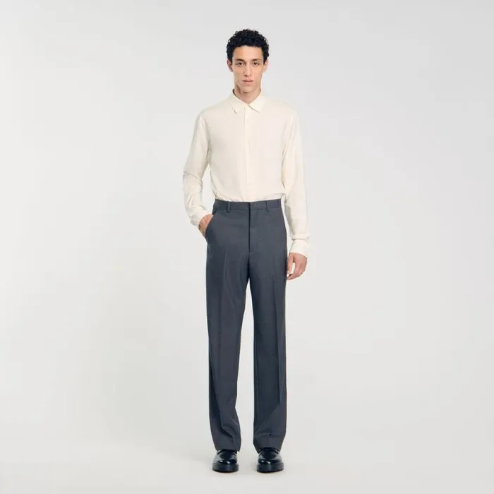 Suits and Blazers Men SANDRO Wideleg Suit Trousers Grey