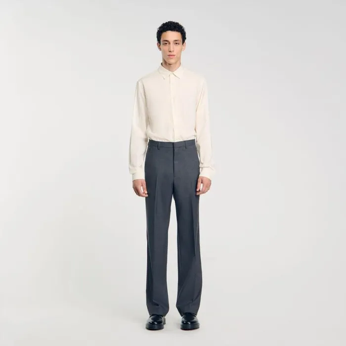 Suits and Blazers Men SANDRO Wideleg Suit Trousers Grey
