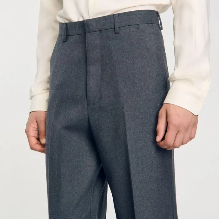 Suits and Blazers Men SANDRO Wideleg Suit Trousers Grey