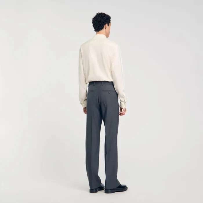 Suits and Blazers Men SANDRO Wideleg Suit Trousers Grey