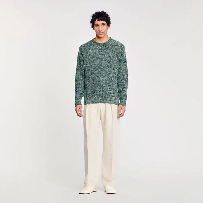 Sweaters and Cardigans Men SANDRO Chenille Jumper Super Green Sweaters and Cardigans Men SANDRO Chenille Jumper Super Green