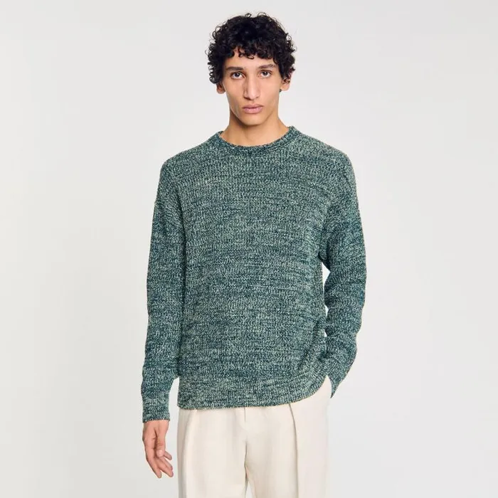 Sweaters and Cardigans Men SANDRO Chenille Jumper Super Green Sweaters and Cardigans Men SANDRO Chenille Jumper Super Green