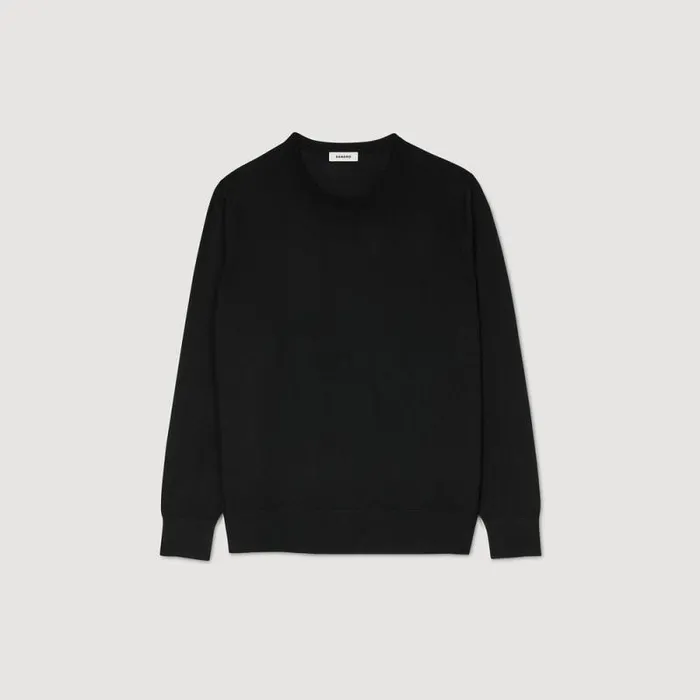 Sweaters and Cardigans Men SANDRO Fine Knit Sweater Black