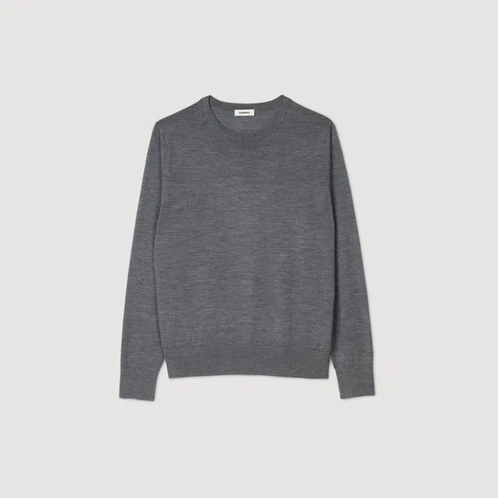 Sweaters and Cardigans Men SANDRO Fine Knit Sweater Mocked Grey