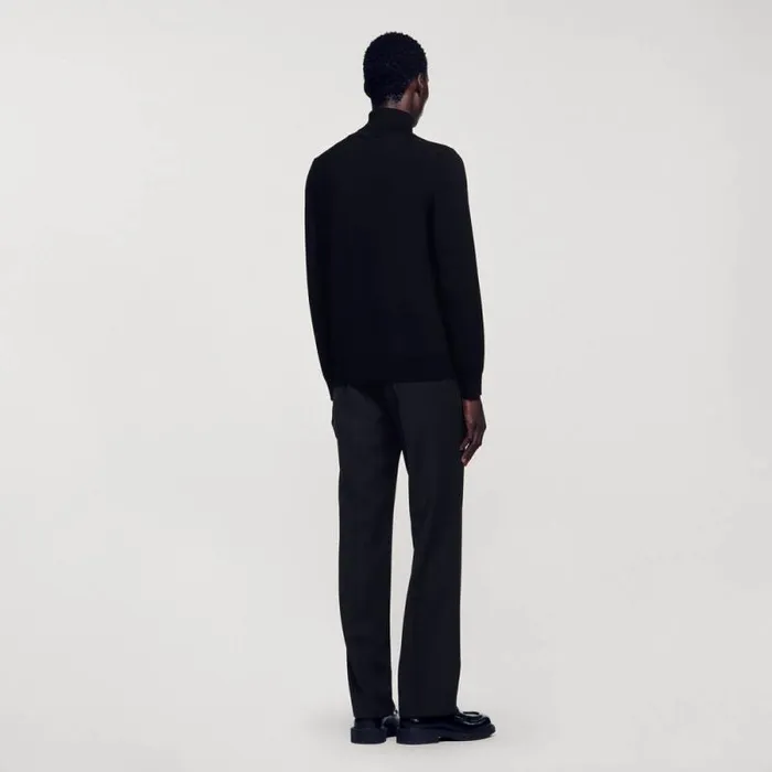 Sweaters and Cardigans Men SANDRO Roll Neck Wool Sweater Black