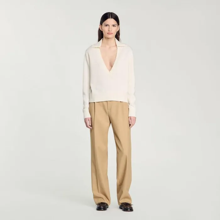 Sweaters and Cardigans Women SANDRO PoloNeck Sweater Ecru
