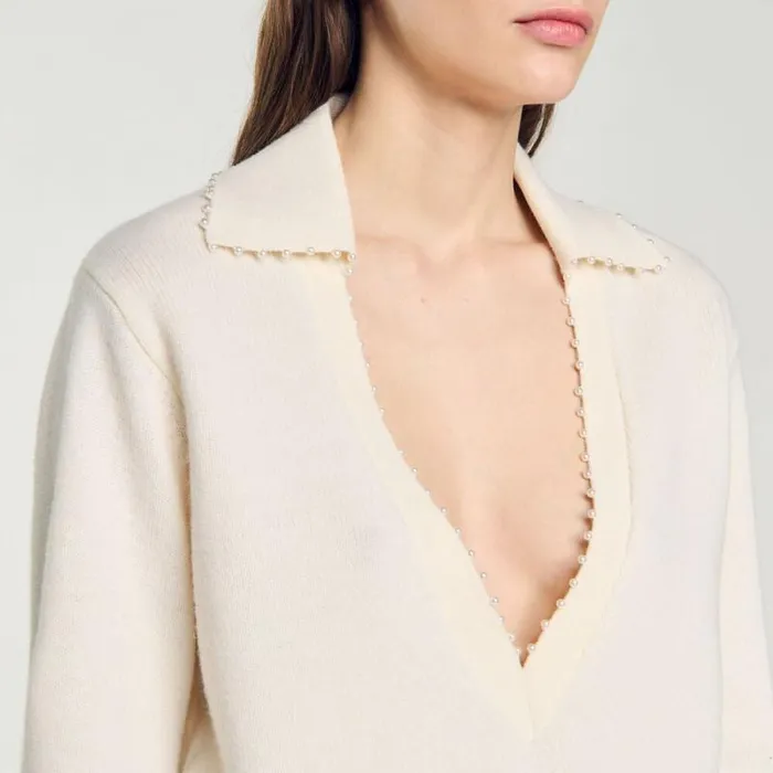 Sweaters and Cardigans Women SANDRO PoloNeck Sweater Ecru