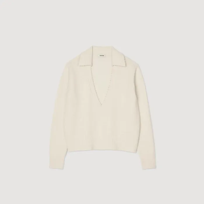 Sweaters and Cardigans Women SANDRO PoloNeck Sweater Ecru