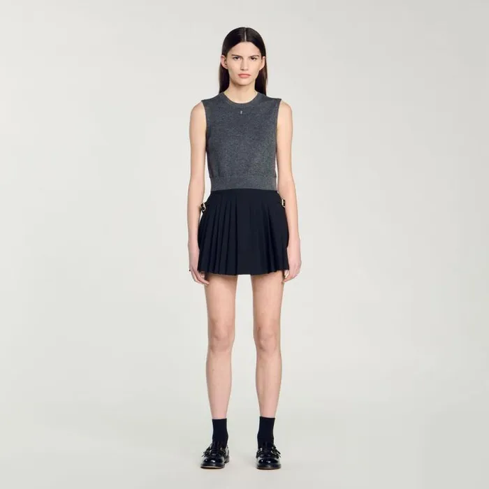 Sweaters and Cardigans Women SANDRO Sleeveless Sweater Dark Grey