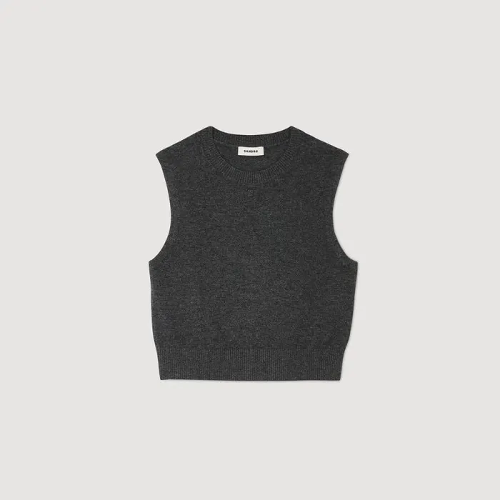 Sweaters and Cardigans Women SANDRO Sleeveless Sweater Dark Grey