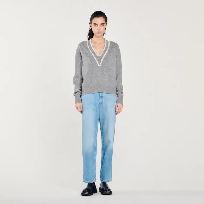 Sweaters and Cardigans Women SANDRO Wool And Cashmere Sweater Grey