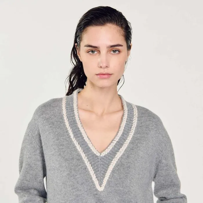 Sweaters and Cardigans Women SANDRO Wool And Cashmere Sweater Grey