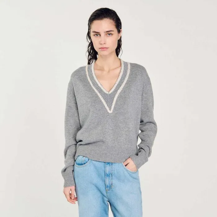 Sweaters and Cardigans Women SANDRO Wool And Cashmere Sweater Grey
