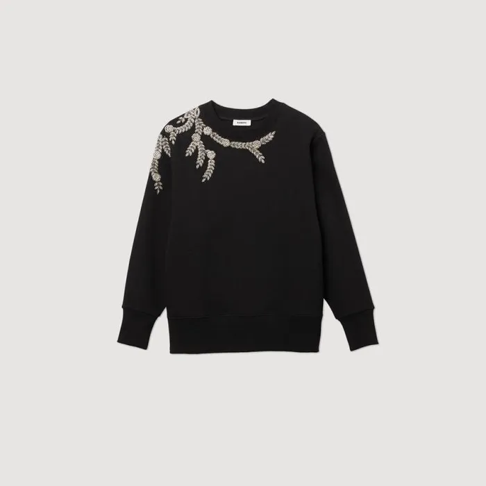 Sweatshirts Women SANDRO Embellished Sweatshirt Black