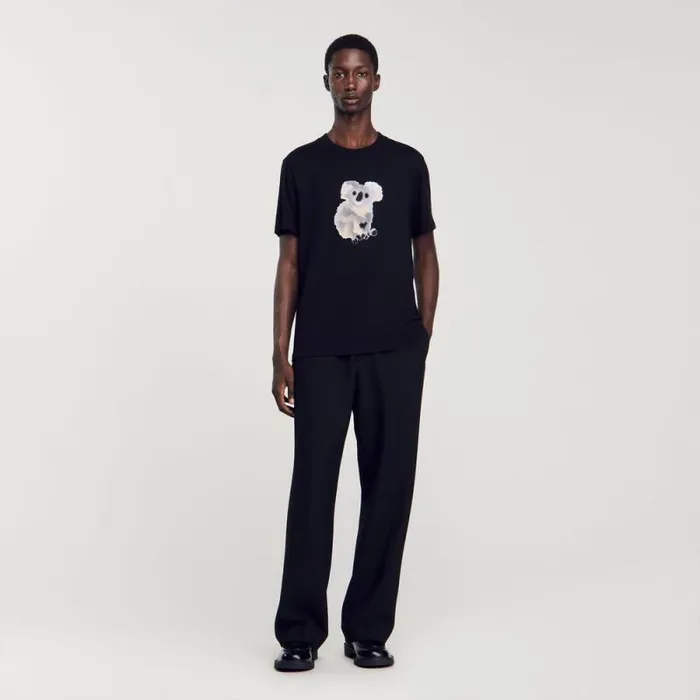 Tshirts and Polos Men SANDRO Wild Animals Tshirt Black
