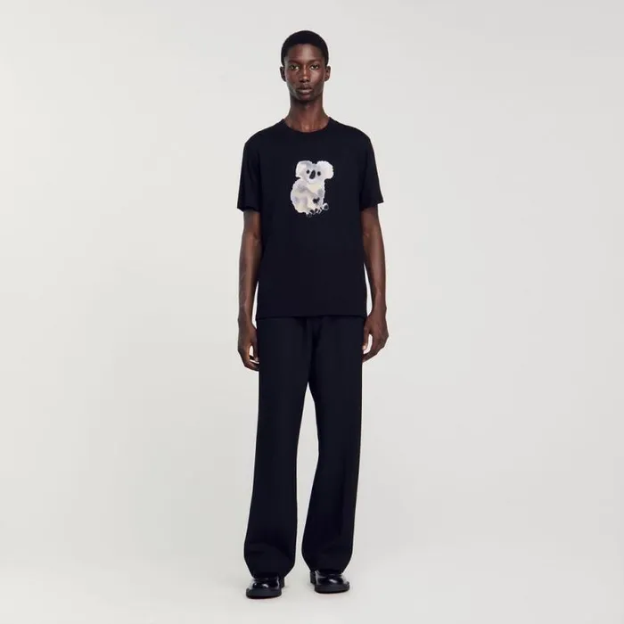Tshirts and Polos Men SANDRO Wild Animals Tshirt Black